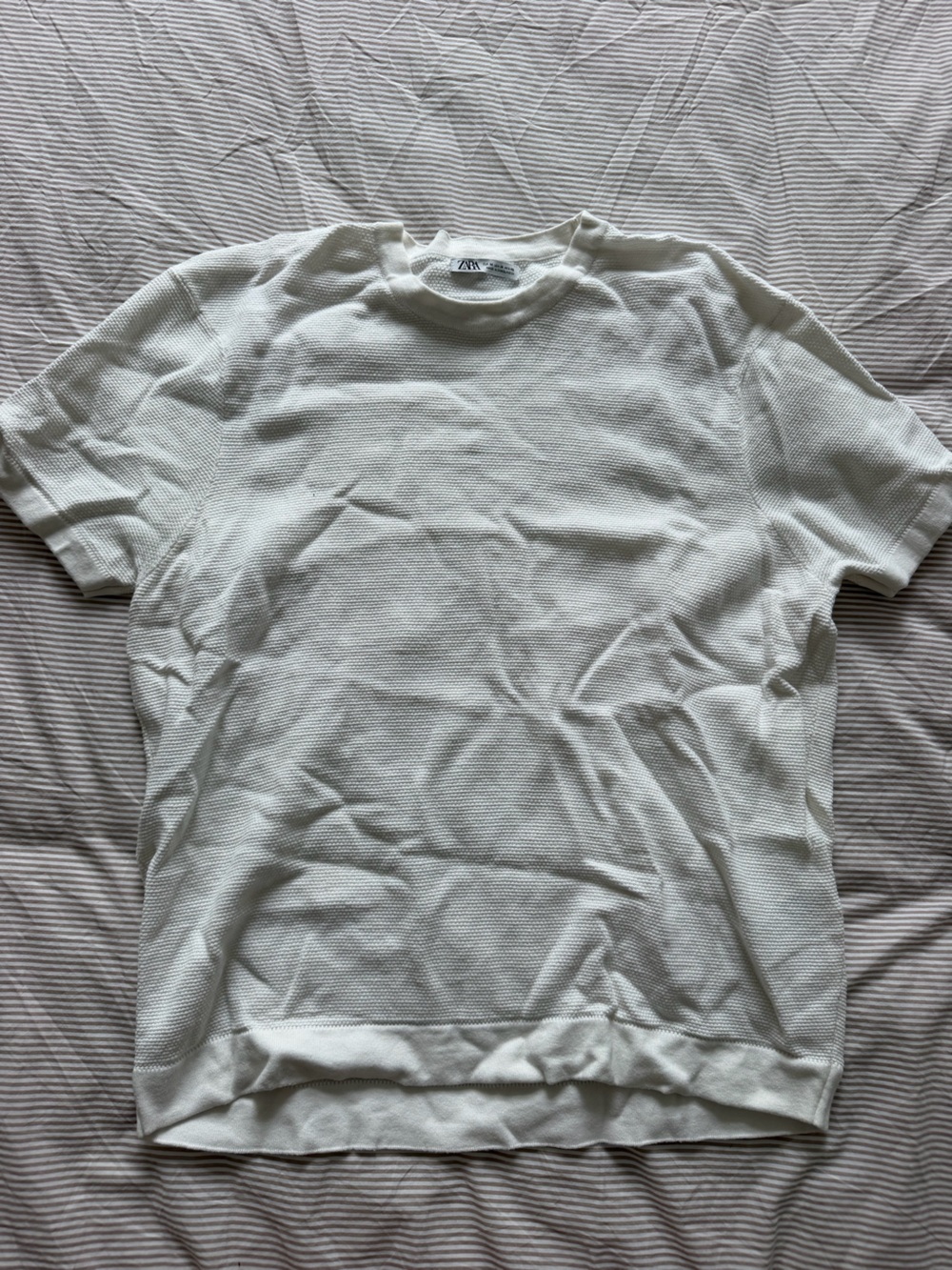 Zara Men's Short-Sleeve Polo — Light Gray